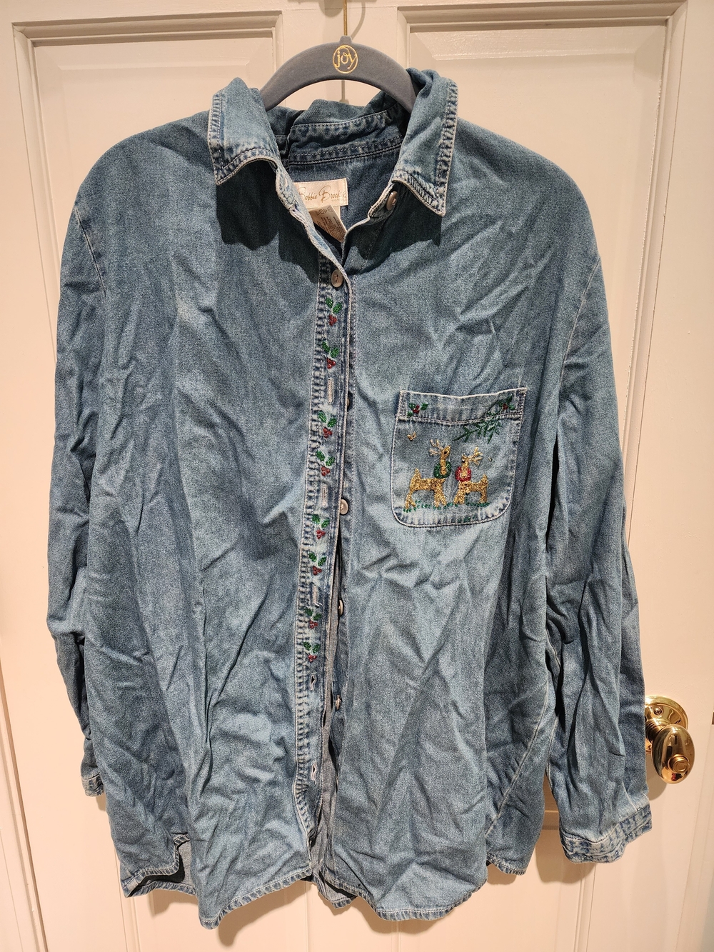 Bobbie Brooks Vintage Denim Christmas Top